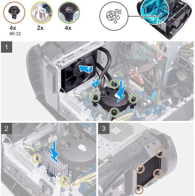Alt view image 2 of 5 - Deal4GO Large CPU VR Heatsink Module J46J2 0J46J2 w/Small VRM Heatsink Thermal 4D5V9 04D5V9 for Dell Alienware Aurora R10 Ryzen Edition