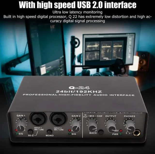 Alt view image 3 of 5 - USB Live Sound Card, 24 BIT 192KHZ HD USB External Sound Card Digital Audio Mixer Protable Podcast Studio Equipment for Live Stream for OS X for IOS