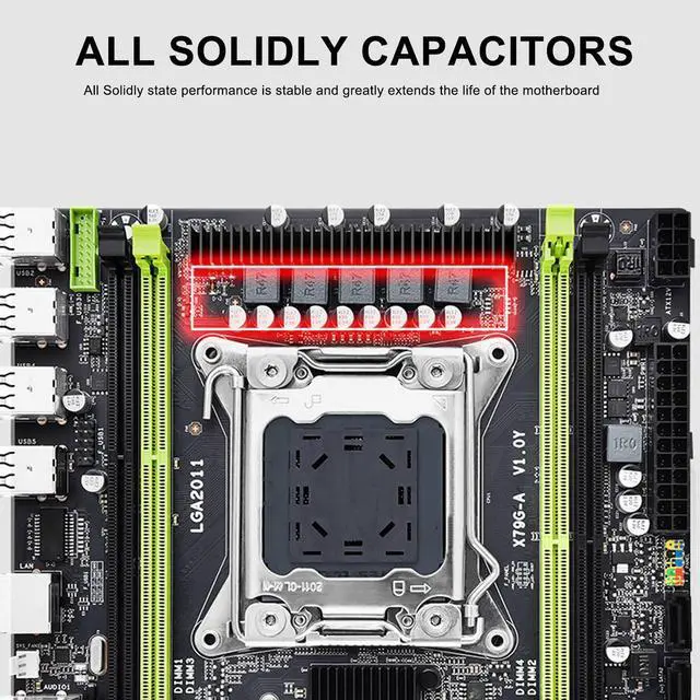 Alt view image 2 of 5 - X79G A Mainboard, M ATX Computer Mainboard, Support M.2 Interface, SATA2.0, Gigabit Network Card, 4xDDR3, 12USB2.0, for DIY Computer