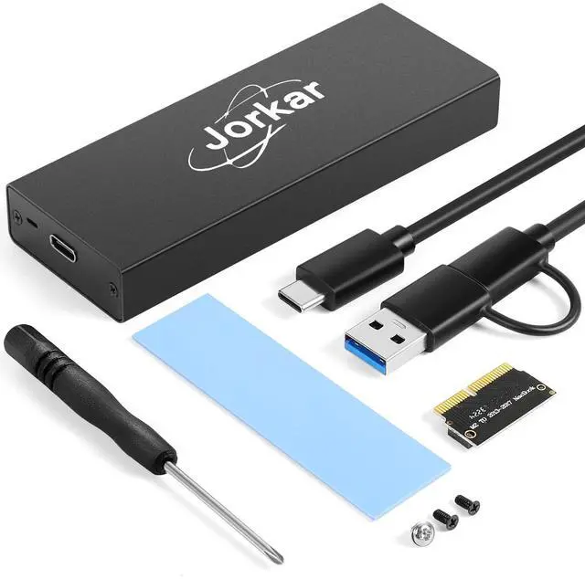 Main image of Jorkar External SSD Enclosure for MacBook Air/Pro 12+16 PIN SSD, Hard Drive Reader for A1466 A1465 A1502 A1398 SSD mid 2013-2017, Portable Mac SSD to USB-C 3.2 Adapter Case (No SSD)
