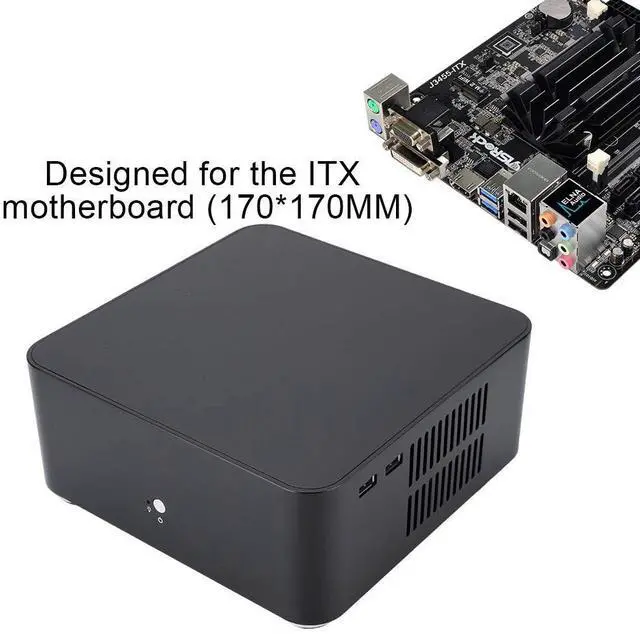 Alt view image 4 of 5 - L80 Mini ITX Case, Ultra Compact Aluminum Alloy Computer Case for IIX Motherboard(USB2.0 Black)