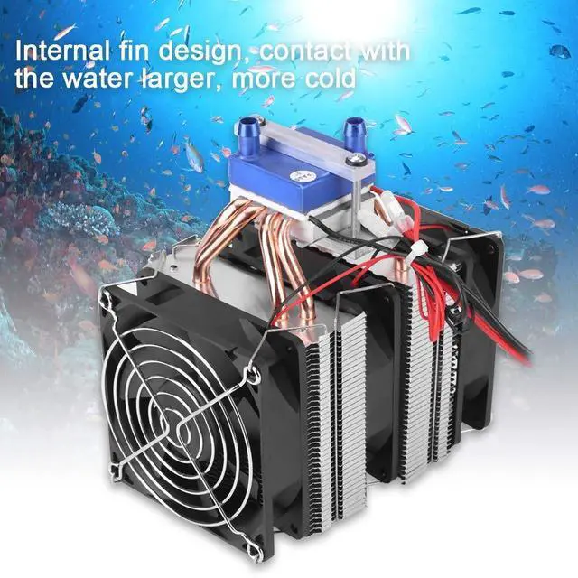 Alt view image 5 of 5 - DC 12V Thermoelectric Cooler Fans Cooling Heatsinks Peltier System Semiconductor Refrigeration DIY Water Cooling System Cooler Device with Fan for Fish (120W (Suitable for 30-Liter