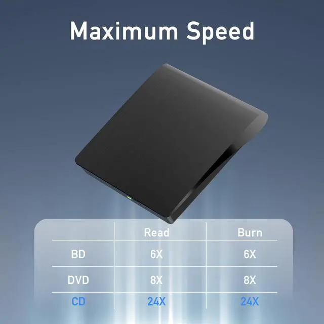 Alt view image 2 of 5 - External Bluray Drives, USB External Blu Ray Drive for Laptop and PC, External Bluray DVD Burner USB 3.0 and Type C Port, External CD/DVD Drive Compatible with Windows XP/7/8/10/11, Mac OS