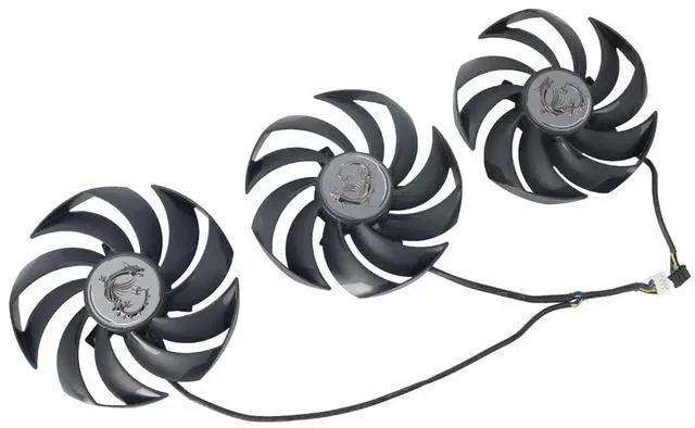 Alt view image 2 of 5 - Coolerage 95MM DC12V 0.40A 4Pin PLD10010B12HH RTX3070 RTX3080 RTX3090 Graphics Card Cooling Fans for MSI GeForce RTX 3070 3070Ti 3080 3080Ti 3090 SUPRIM X GPU Cooler (Original 3Pcs-Lot)