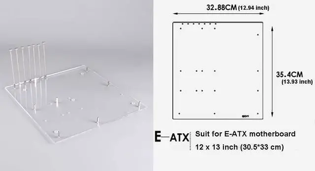 Alt view image 3 of 5 - EDIY PC Open Frame Test Bench ITX ATX Mini ITX MATX EATX Motherboard Transparent Acrylic Overlock Computer Case DIY Mod Base Stand