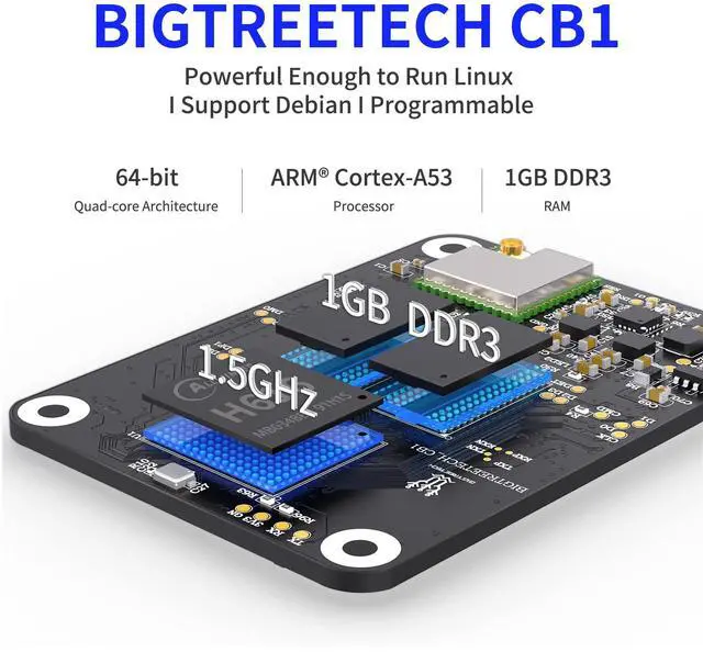 Alt view image 2 of 5 - BIGTREETECH CB1 V2.2 + Pi4B Adapter Panel Board Kit, Support with SKR Mini E3 V3.0 Octopus V1.1 Octopus Pro SKR 3 Control Board to Run Klipper VS Raspberry-Pi 4/3B for Voron 3D Printer