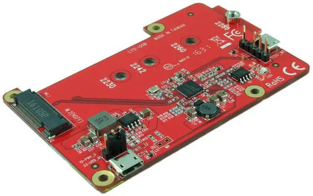 Alt view image 5 of 5 - Ableconn PIUSB-M2S USB to M.2 SATA SSD Converter Stackable Board for Raspberry Pi