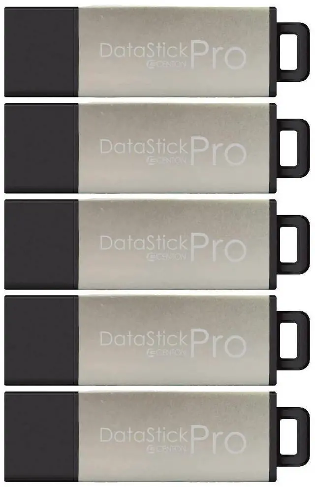 Main image of Centon DataStick Pro USB 3.0 Flash Drive 32GB x 5, Silver Metallic (S1B-U3P17-32G-5)