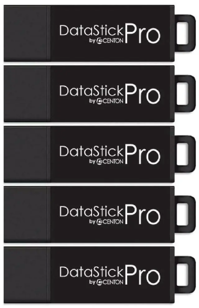 Main image of Centon Electronics DataStick Pro USB 3.2 Gen1 Flash Drive, 128 GB, 5 USB Flash Drives, 5 Bulk Pack, Black