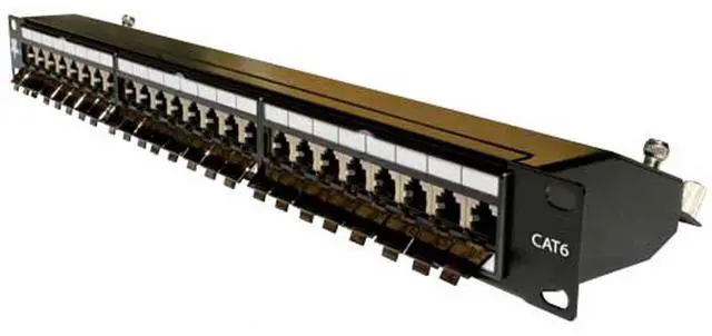 Main image of Vertical Cable Cat6 24 Port Shielded Krone Type 19" Horizontal Rackmount 1U Patch Panel