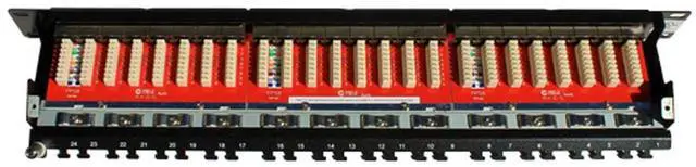 Alt view image 2 of 5 - Vertical Cable Cat6 24 Port Shielded Krone Type 19" Horizontal Rackmount 1U Patch Panel