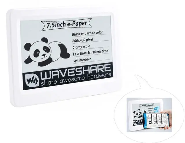 Main image of 7.5inch Passive NFC-Powered e-Paper, 800 x 480 Pixel ePaper Screen, Adopts Novel Passive NFC Technology No Battery Required No Messy Wiring, Wire-Less Powering & Data Transfer