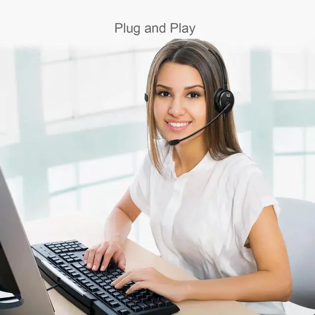 Alt view image 4 of 4 - Adesso Xtream P1 Single-Sided USB Wired Headset with Adjustable Noise Canceling Microphone, Black