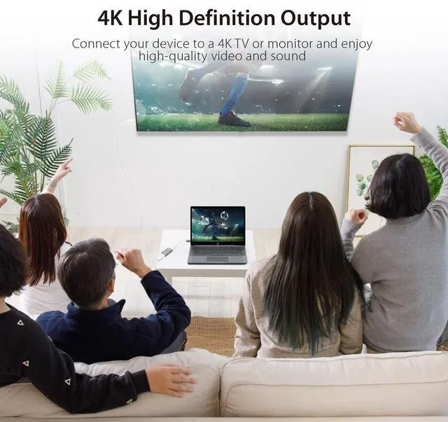 Alt view image 4 of 5 - j5create USB Type-C to HDMI Adapter- 3840 x 2160 @ 60Hz | HDMI 1.4 4K @ 30 Hz to 4K @ 60 Hz | Adapter Compatible with MacBook, Chromebook, Tablet or PC (JCA153G)