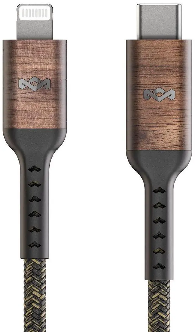 Alt view image 2 of 5 - House of Marley Rewind USB-C to Lightning Cable: Braided Charging Cable, USB-IF and MFI-Certified, 5ft Length, Made with Sustainable Materials