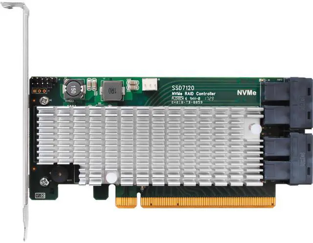 Alt view image 2 of 4 - HighPoint Technologies Rocket 1120 - PCIe 3.0 x16 4-Port U.2 NVMe AIC. Unbeatable Peformance (PEX8747); No-Bifurcation Required