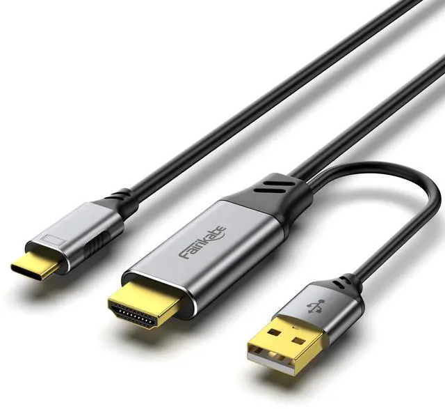 Main image of HDMI to USB C Cable 4K60Hz, HDMI 2.0 to UsbC 6.6FT Soft Graphen Cable Adapter, Connect HDMI Laptop, PC, PS5, Xbox, Steam Deck Dock to USB-C Monitor, Nreal Air, Xreal Air, Touchable Portable Monitor