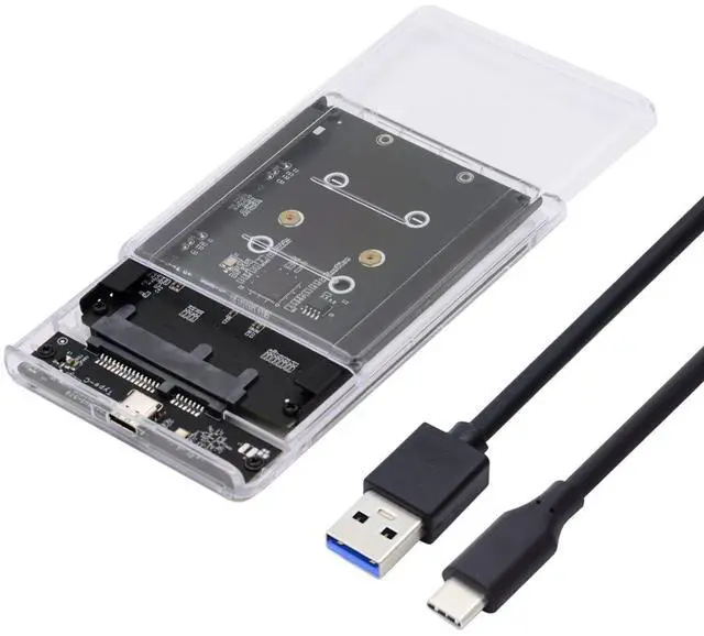 Main image of xiwai Dual NGFF B+M-Key M.2 SSD Card JOBD Raid0 Span Bridge to USB3.0 Type-C USB-C 2.5inch SATA Combo Enclosure