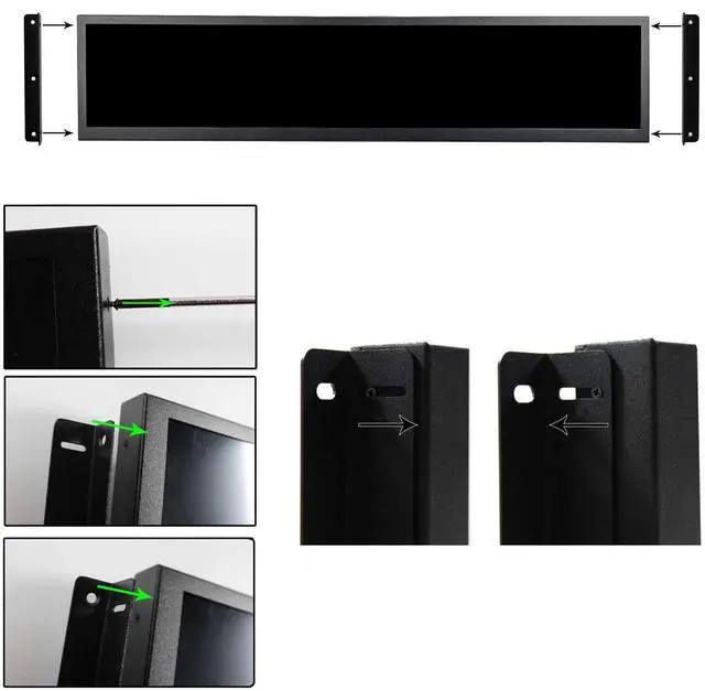 Alt view image 5 of 5 - VSDISPLAY 24 Inch 1920x360 IPS Stretched Wide Bar Display for Gaming Marquee Monitor Cabinet,Supermarket Shelf Advertising Monitor with USB Video Interface