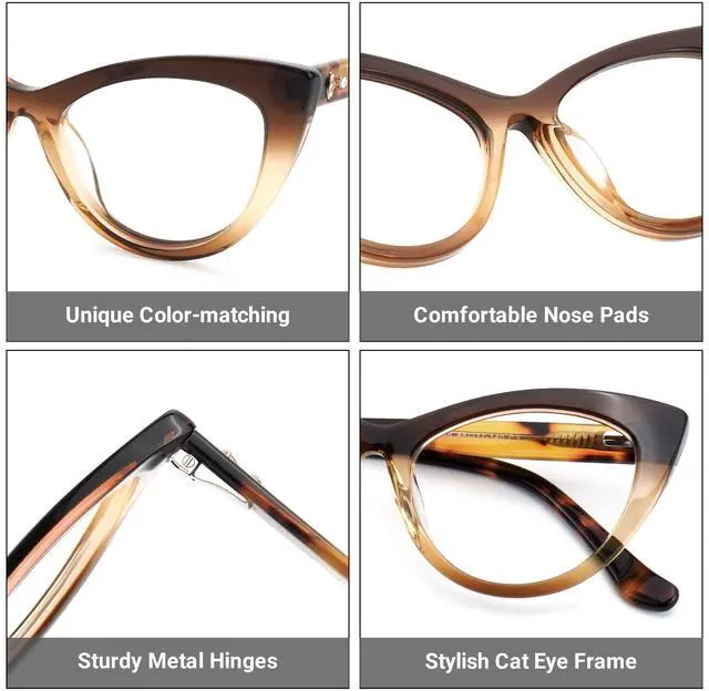 Alt view image 4 of 5 - Zeelool Stylish Cat Eye Blue Light Blocking Glasses for Women ZJGA357815-03 Dark-brown