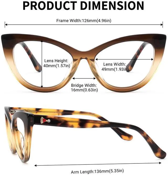 Alt view image 5 of 5 - Zeelool Stylish Cat Eye Blue Light Blocking Glasses for Women ZJGA357815-03 Dark-brown