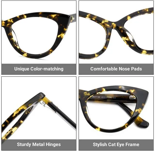 Alt view image 4 of 5 - Zeelool Stylish Cat Eye Blue Light Blocking Glasses for Women ZJGA357815-04 Tortoise