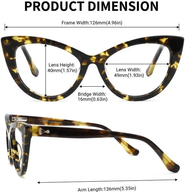 Alt view image 5 of 5 - Zeelool Stylish Cat Eye Blue Light Blocking Glasses for Women ZJGA357815-04 Tortoise