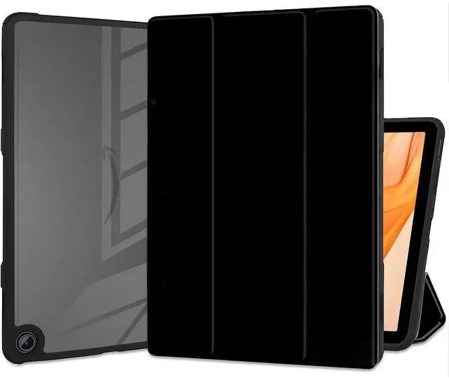 Main image of SaharaCase Tri-Fold Folio Case for Amazon Fire Max 11 (13th Generation 2023) [Shockproof Bumper] Rugged Leather Antislip Grip Slim Fit Kickstand (Black)