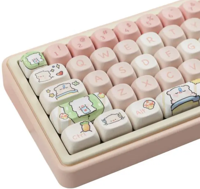 Main image of Cmokifuly MOA Profile Keycaps,Cute Piglets Custom PBT Dye-sub Keycap 140 Keys for Mechanical Keyboard Full-Size Keycap Set (Pink Piggy)