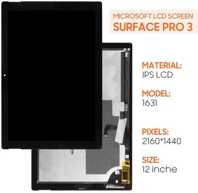Alt view image 2 of 5 - for Microsoft Surface Pro 3 1631 LCD Screen Replacement V1.1 LTL120QL01-003 TOM12H20 12.0 inch LCD Display Touch Screen Digitizer Full Assembly(Black)