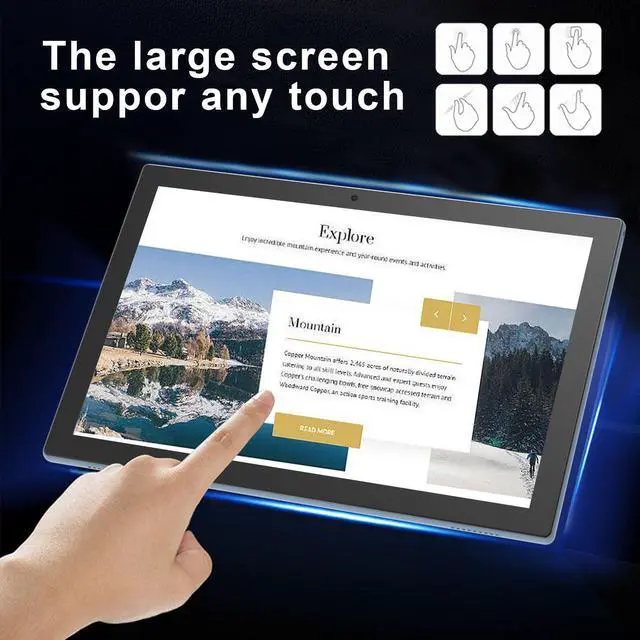 Alt view image 5 of 5 - Tablet 2 in 1 Tablets 10 inch Android 14 Tablet Set with Keyboard Case Mouse Stylus Film, 8GB+64GB Tablets 10.1" Tab 1280*800 HD Touch Screen, 8MP Dual Camera Games Wi-Fi Bluetooth Tableta PC Blue.