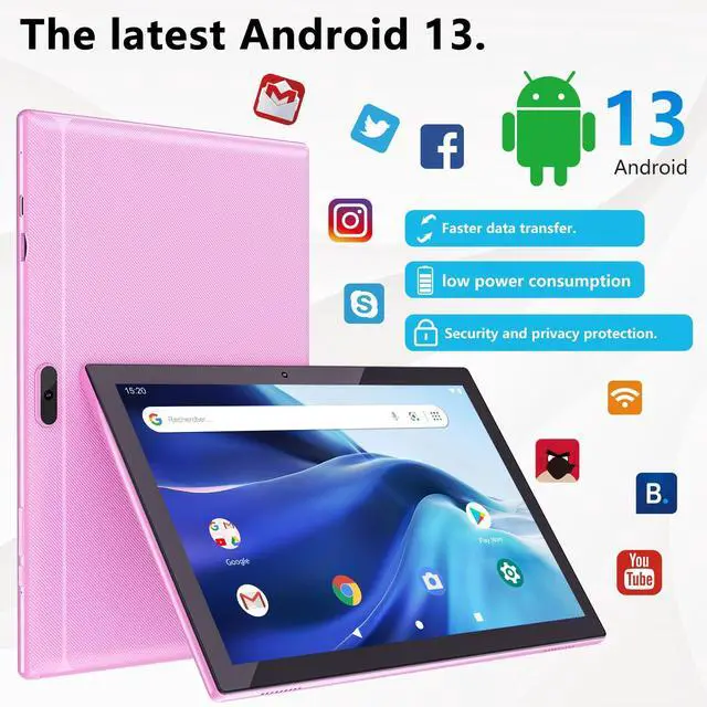 Alt view image 2 of 5 - Android Tablet 10 Inch 2 in 1 Tablets with Keyboard Case Mouse Stylus, 12GB RAM 128GB ROM 1TB Expand, Quad-Core 2.0GHz CPU Tablet PC, 5G WiFi 6 BT 5.0, 8MP Camera, Google Certified Tableta