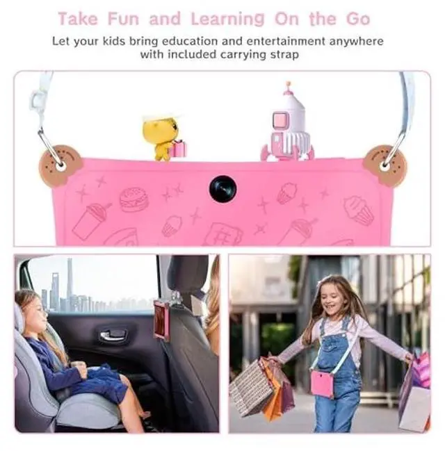 Alt view image 3 of 5 - Topsand 2025 Kids Tablet, 8 Inch Tablet for Kids, 6GB RAM+32GB ROM, WiFi 6, Parental Control, Dual Camera, Shockproof Case Design, Adjustable Strap, Kids App Pre-Installed, Great Gift for Kids