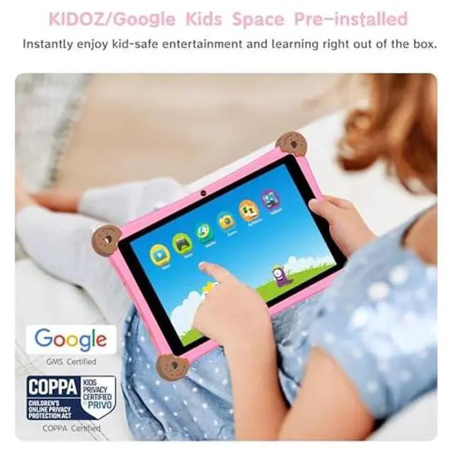 Alt view image 4 of 5 - Topsand 2025 Kids Tablet, 8 Inch Tablet for Kids, 6GB RAM+32GB ROM, WiFi 6, Parental Control, Dual Camera, Shockproof Case Design, Adjustable Strap, Kids App Pre-Installed, Great Gift for Kids