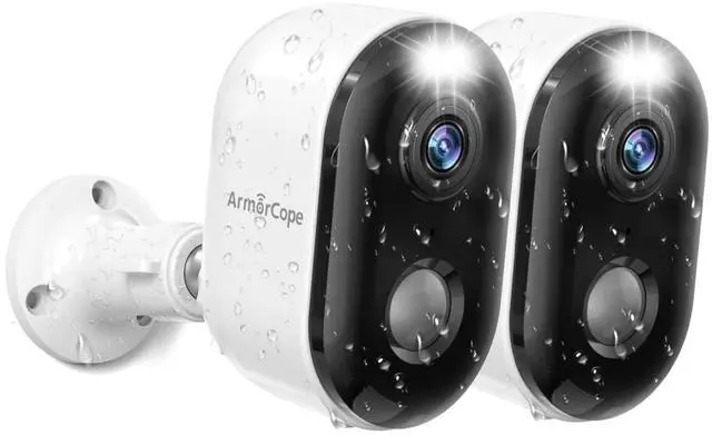 Main image of Armorcope Security Cameras Wireless Outdoor, Battery Powered 2k Color Night Vision, AI Motion Detection, IP66 Weatherproof, 2-Way Talk, SD/Cloud Storage, 2.4Ghz WiFi Cameras for Home Security(2 Pack)