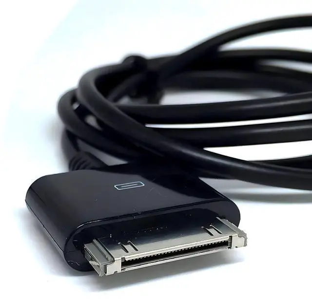 Alt view image 2 of 4 - ClipGrip 2 PCS Stereo 3.5mm AUX Input to 30-Pin Male Dock Universal Connector Cable Adapter (4.9 FT, Black)