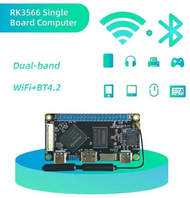 Alt view image 2 of 5 - TP-0W Development Board RK3566 Artificial Intelligence for Image Processing with Dual-Band WiFi+BT4.2,Mini HDMI -Debian Ubuntu for Smart Gateway NAS AIoT Compatible with Raspberry Pi (Board 4GB RAM)