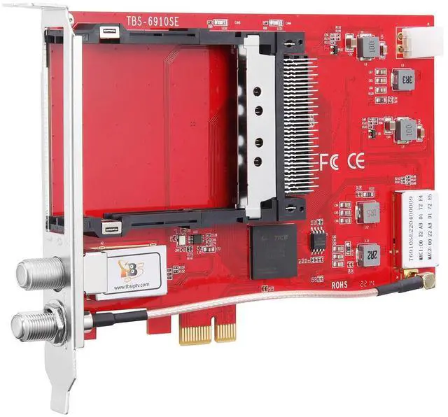 Alt view image 2 of 5 - TBS6910SE DVB-S2X Dual Tuner Dual CI PCIe Card