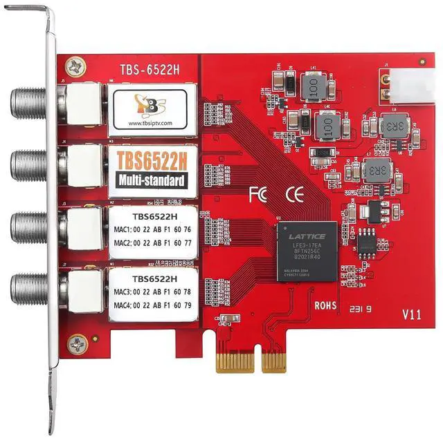 Main image of TBS6522H Quad Tuner PCIe Card DVB-S2X S2 S T2 T C2 C ISDB-T ATSC1.0 Multi Standard Digital TV Card Live TV/Window/Linux/HTPC/IPTV Server