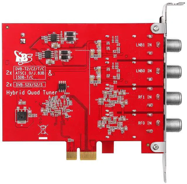 Alt view image 2 of 5 - TBS6522H Quad Tuner PCIe Card DVB-S2X S2 S T2 T C2 C ISDB-T ATSC1.0 Multi Standard Digital TV Card Live TV/Window/Linux/HTPC/IPTV Server