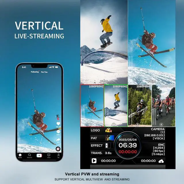 Alt view image 4 of 5 - CINETREAK Cinelive V1 Vertical Livestreaming Video Switcher Mixer with PVW/PGM Output PTZ Camera Control,RTMPs livestream for ins, tiktok