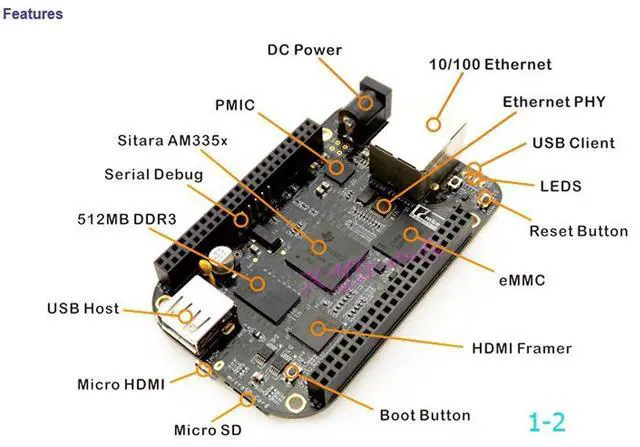 Alt view image 3 of 5 - [Standard] BeagleBone Black ARM Cortex-A8 512MB 4GB Mini PC Beagleboard (Beaglebone Rev C) Starter Kit @XYGStudy
