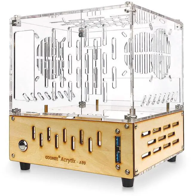 Main image of GOOHEE Mini ITX PC Case - Premium Clear Arcylic and Wood PC Case - Unique Small Gaming PC Case - Mini-ITX Computer Case with Excellent Airflow