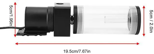 Alt view image 5 of 5 - Eboxer PC, G1/4 Acrylic Cylinder Computer Water, 12V 19W CPU Water Cooling Pump Radiator for Computer PC CPU Water Cooling (110mm)