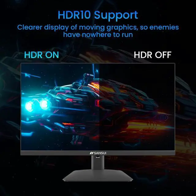 Alt view image 5 of 5 - SANSUI 24 Inch Gaming Monitor 180Hz, DP 1.4 & HDMI 2.0 Ports High Refresh Rate Computer Monitor, Racing FPS RTS Modes, 1ms Response Time 110% sRGB (ES-G24F4, HDMI Cable Included)