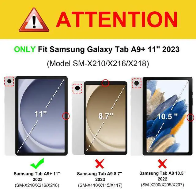 Alt view image 2 of 5 - Fintie Keyboard Case for Samsung Galaxy Tab A9 Plus/A9+ 5G 11 Inch 2023 Model (SM-X210/X216/X218), Slim Lightweight Stand Cover with Magnetically Detachable Wireless Bluetooth Keyboard, Black