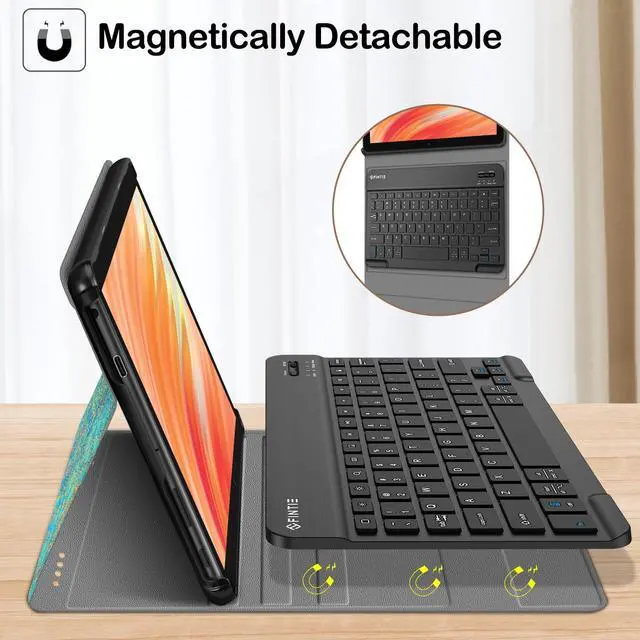 Alt view image 3 of 5 - Fintie Keyboard Case for All-New Amazon Fire HD 10 Tablet (13th Generation, 2023 Release), Slim Lightweight Cover with Detachable Bluetooth Keyboard, Shades of Blue