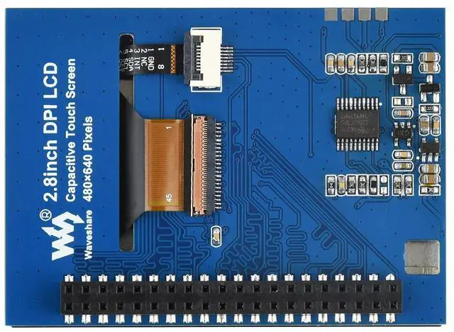 Alt view image 2 of 5 - waveshare 2.8inch DPI LCD for Raspberry Pi 5/ 4B/Raspberry Pi 3B+/3B/2B/Raspberry Pi Zero W/Zero WH/Zero 2W/ Zero 2WH, 480×640 Pixel IPS Capacitive Touch Screen