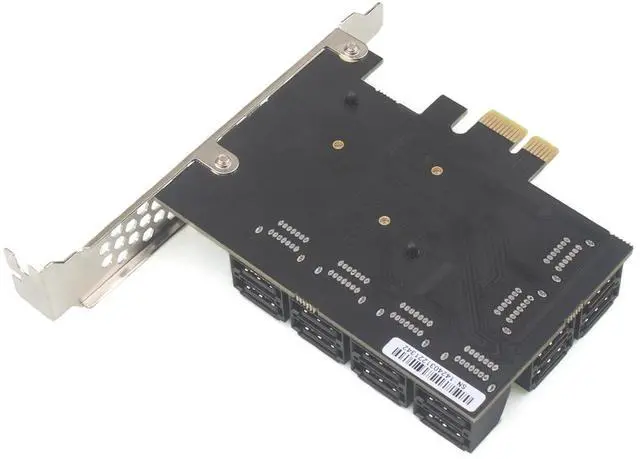 Alt view image 5 of 5 - PCIe x1 to 12-Port SATA3.0 Expansion Card,6Gbps SATA Adapter for SSD/HDD, Plug and Play with 12 Status LEDs, Compatible with Windows/Linux/Ubuntu/ESXi/Synology NAS (with SATA Cables)