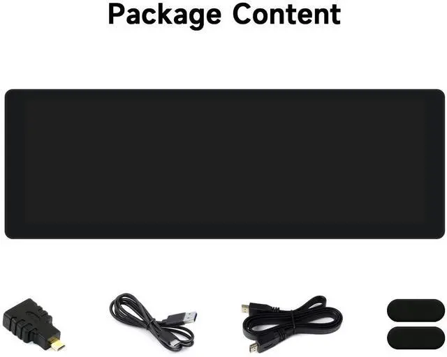 Alt view image 2 of 5 - waveshare 7.9inch IPS Display, 400×1280 Pixel, Compatible with Raspberry Pi 5/4B/3B+/3A+/2B/B+/A+/Zero/Zero W/WH/Zero 2W CM3+/4, HDMI Interface, Hi-Fi Speaker, Without Touch Function